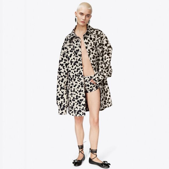 NWT AREA Dalmatian Denim Midi Skirt | Black/Off White - Picture 3 of 4